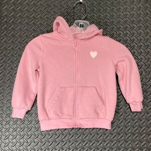 Okie Dokie Pink‎ Heart Valentine Full Zip Up Sweater Casual Wear Girls Size 3T